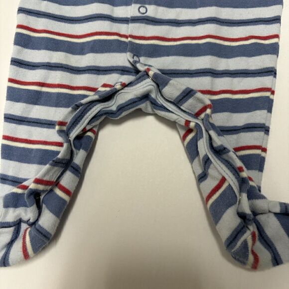 VTG Ralph Lauren Baby Boy Footie One Piece Striped Blue 3 Month Collared Preppy - Picture 6 of 7